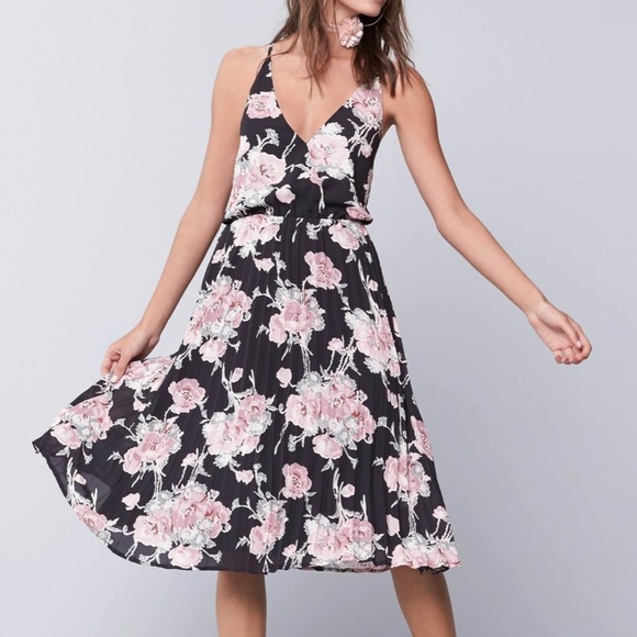leith floral print midi dress